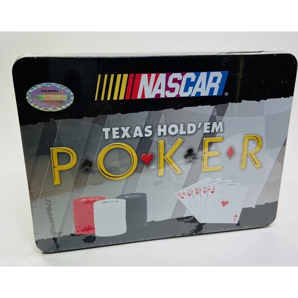 Board Game Nascar Poker Game Texas Hold'me Tin Box New Sealed 2015 - Picture 2 of 4